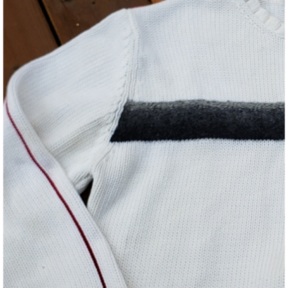 SOLD Nautica Wool Stripe Red Piping Sweater - Picture 4 of 8